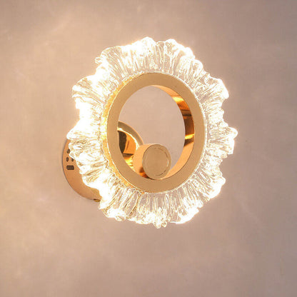Light Acrylic Sunflower Shape Iron LED Wall Sconce Lamp