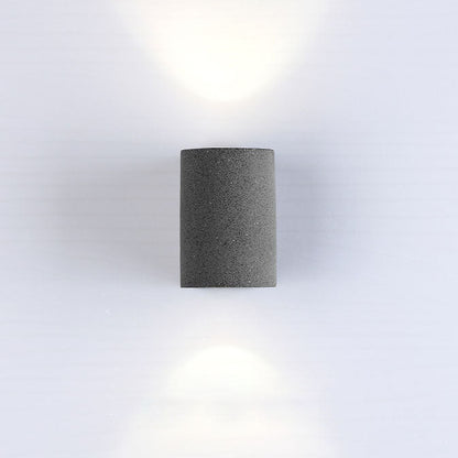 Industrial Round Column Cement 1-Light Wall Sconce Lamp