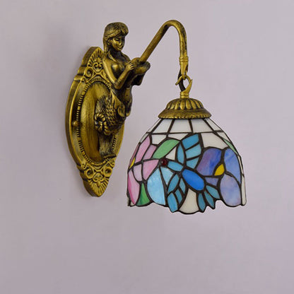 Tiffany Mermaid Hardware Lamp Arm 1-Light Wall Sconce Lamp