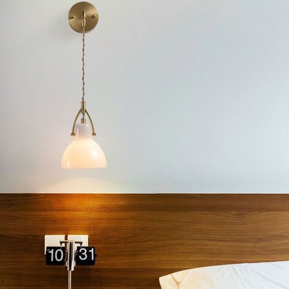 European All Brass Glass 1-Light Wall Sconce Lamp
