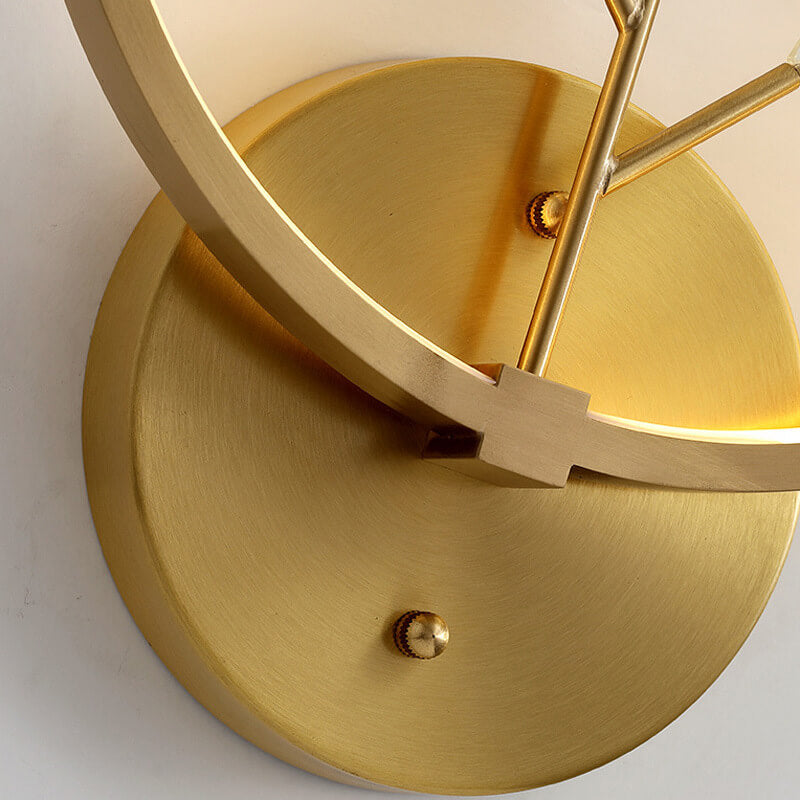 Brass Crystal Tree Branch Circle LED Wall Sconce Lamp