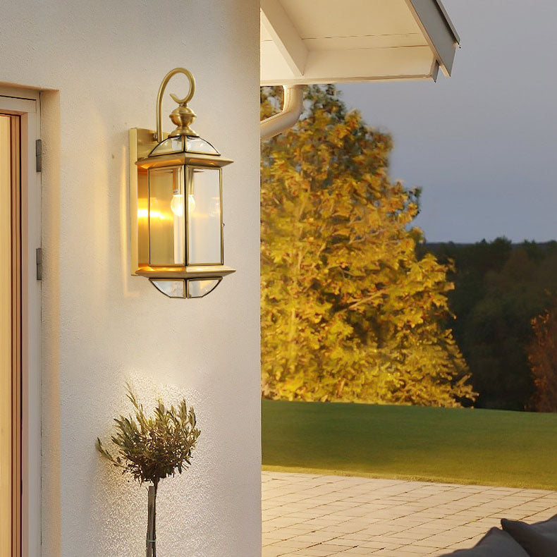 Copper Lantern 1-Light Outdoor Waterproof Wall Sconce Lamp
