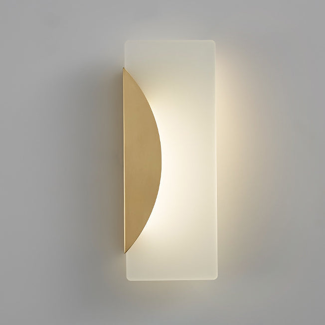 Luxury Full Copper Rectangular Acrylic LED Wall Sconce Lamp
