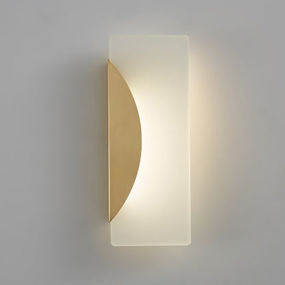 Luxury Full Copper Rectangular Acrylic LED Wall Sconce Lamp