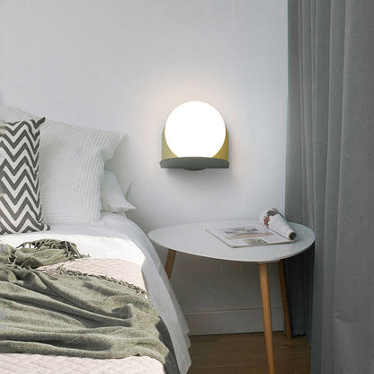 Scandinavian Macaron Glass Ball 1-Light Wall Sconce Lamp