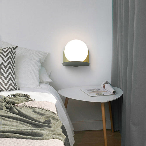 Scandinavian Macaron Glass Ball 1-Light Wall Sconce Lamp
