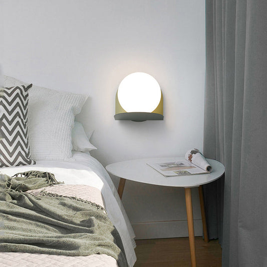Scandinavian Macaron Glass Ball 1-Light Wall Sconce Lamp
