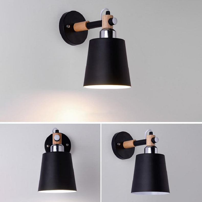 Scandinavian Wooden Iron 1-Light Wall Sconce Lamp