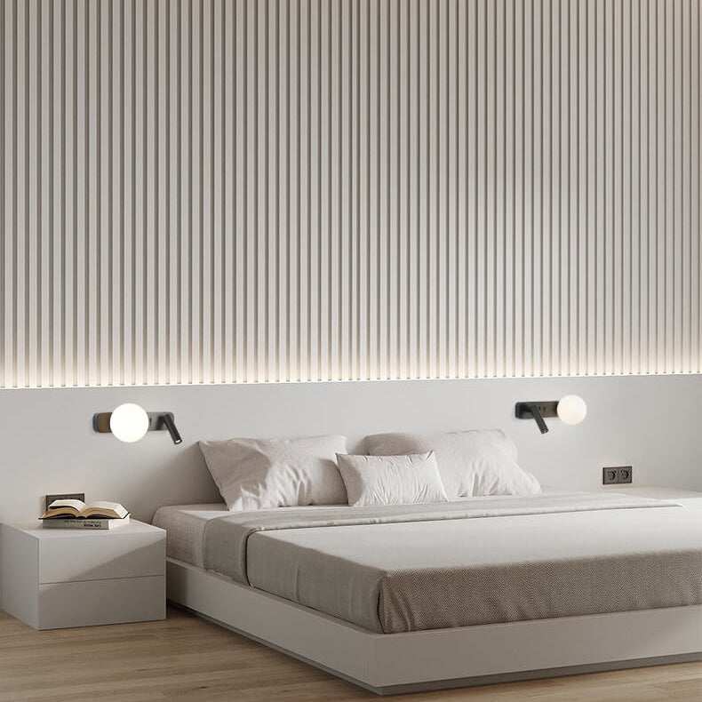Glass Sphere LED Spotlight Reading Wall Sconce Lamp