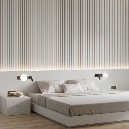 Glass Sphere LED Spotlight Reading Wall Sconce Lamp