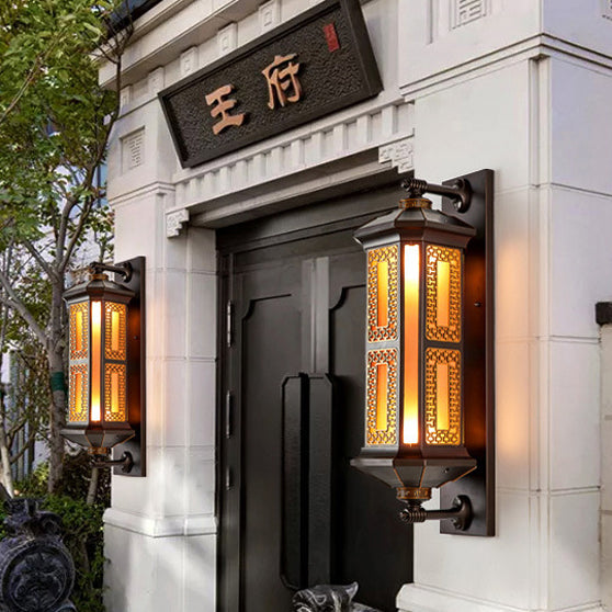 Chinese Aluminum Glass Cylinder 1/2 Light Wall Sconce Lamp