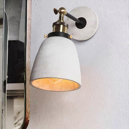 Round Flared Aluminum Cement 1-Light Wall Sconce Lamp
