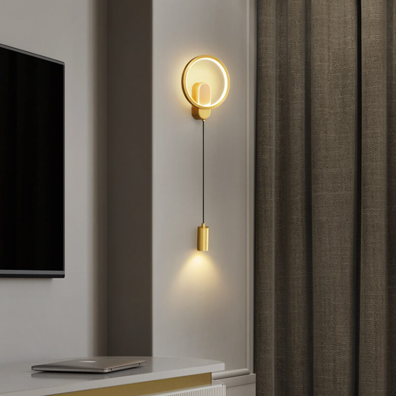 Industrial All Copper Nordic Round LED Wall Sconce Lamp