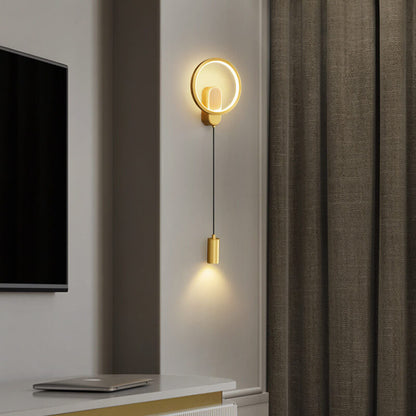 Industrial All Copper Nordic Round LED Wall Sconce Lamp