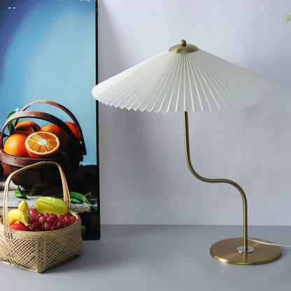 Retro Pleated Umbrella Decorative 1-Light Table Lamp