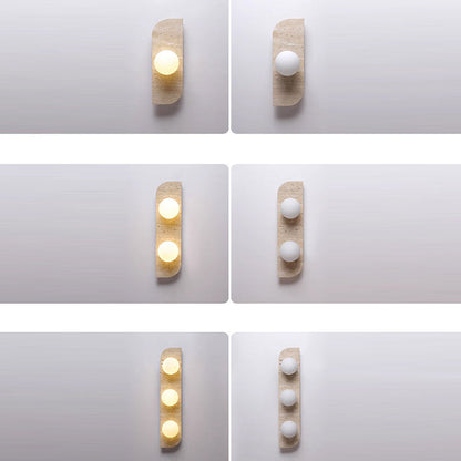 Rectangular Stone Glass 1/2/3 Light Wall Sconce Lamp