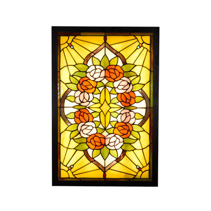 Tiffany Rose Pattern Mural Design LED Wall Sconce Lamp