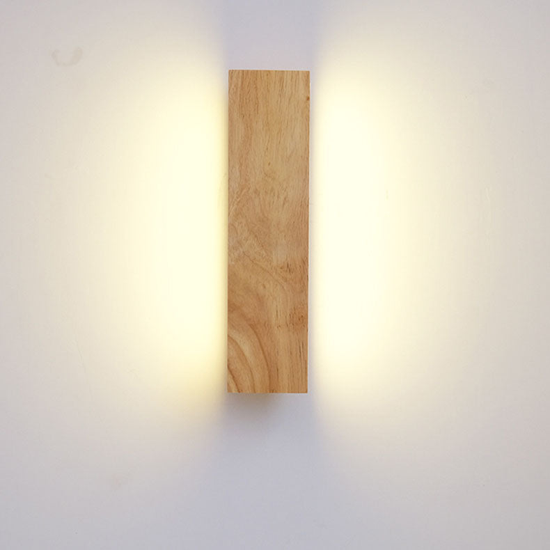 Japanese Minimalist Log Rectangular LED Wall Sconce