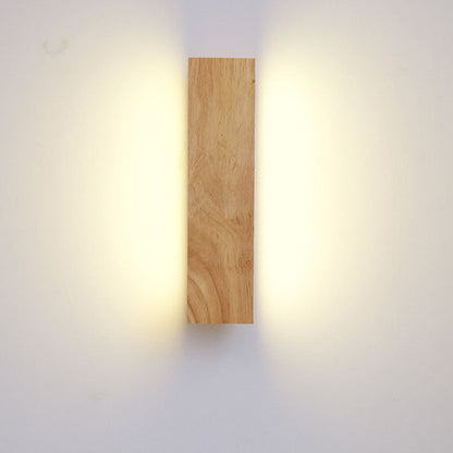 Japanese Minimalist Log Rectangular LED Wall Sconce