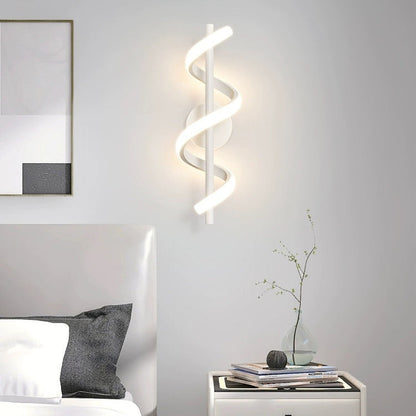 Spiral Hardware Aluminum Silicone LED Wall Sconce Lamp