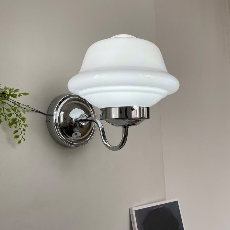 Retro Round Clouds Iron Glass 1-Light Wall Sconce Lamp
