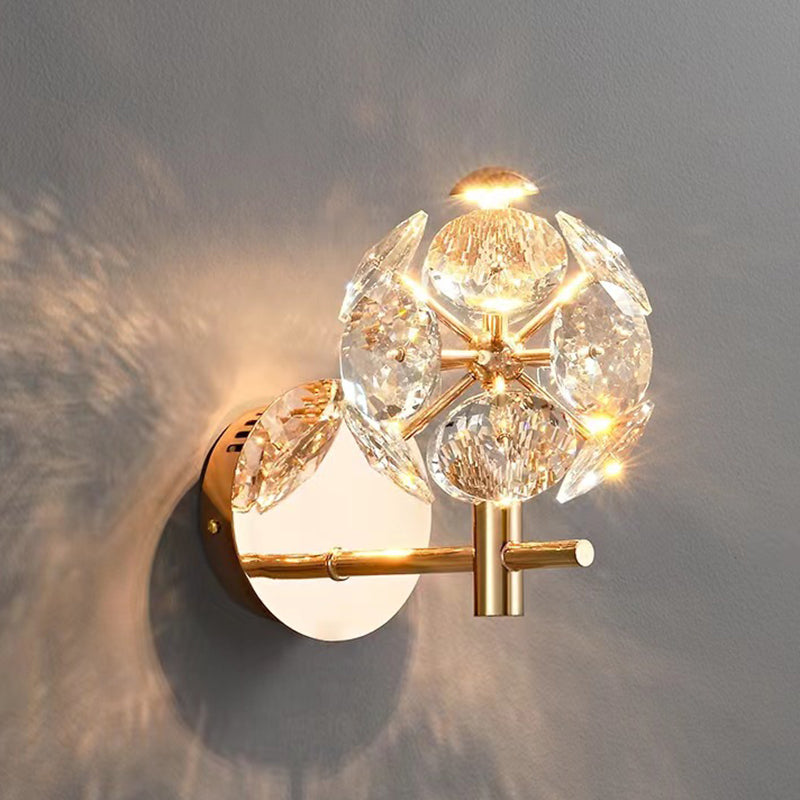 Luxury Hardware Crystal Ball LED Wall Sconce Lamp