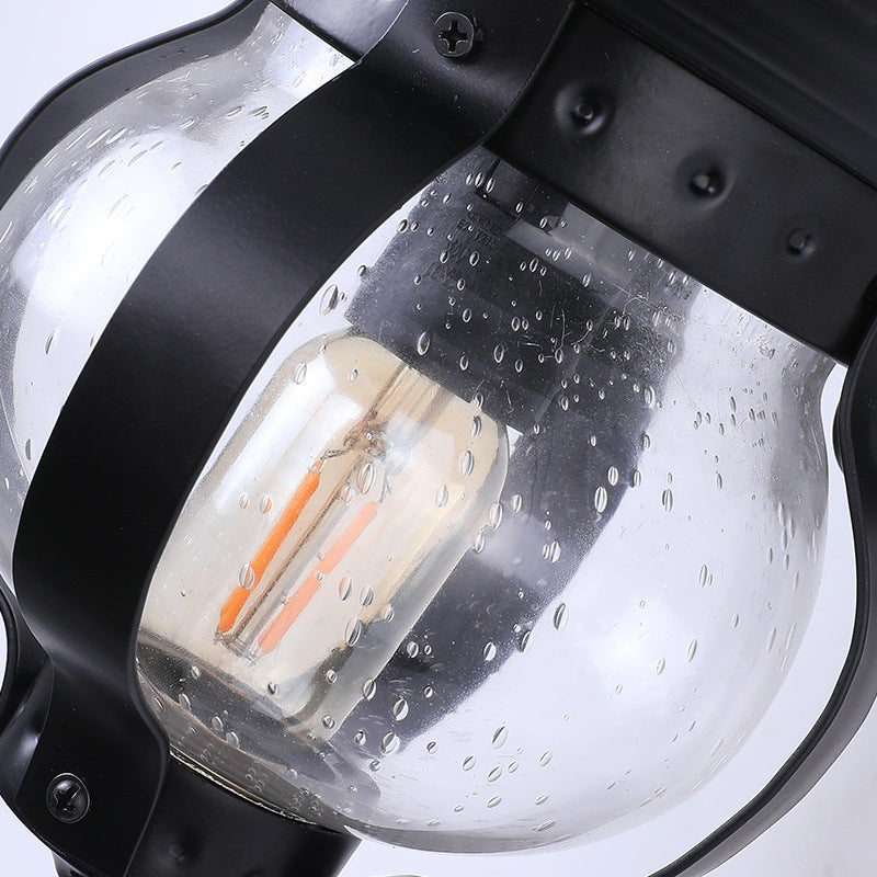 Waterproof Curved Glass Shade LED Outdoor Wall Sconce Lamp