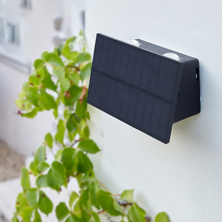 Solar Waterproof Rectangle ABS LED Outdoor Wall Sconce Lamp