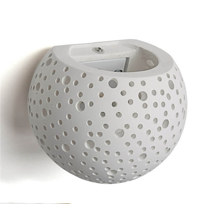 Modern Minimalist Hollow Plaster 1-Light Wall Sconce Lamp