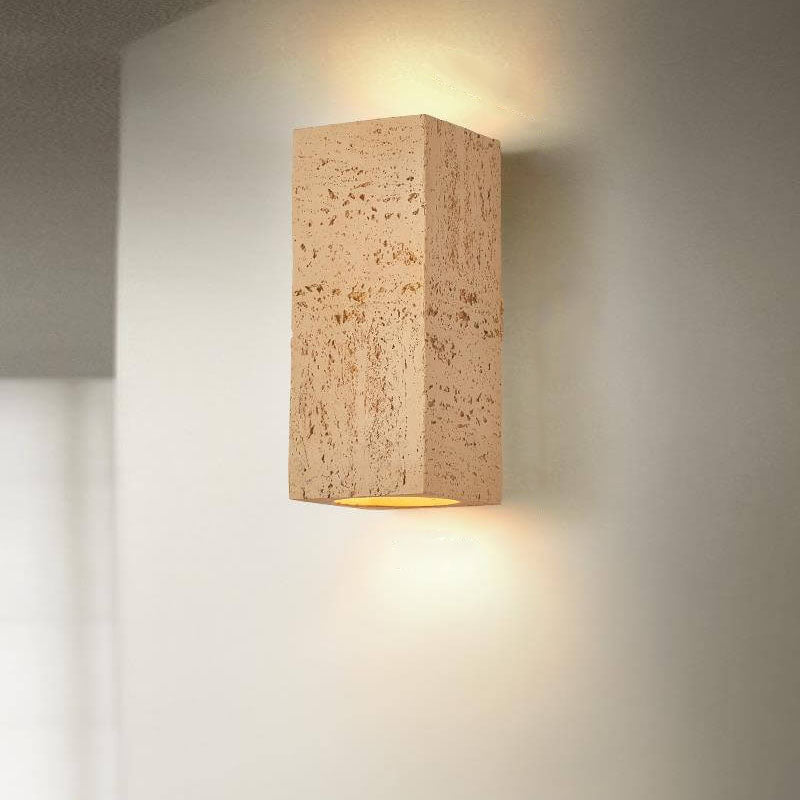 Wabi-sabi Square Column Hand Sculpted LED Wall Sconce Lamp