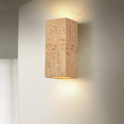 Wabi-sabi Square Column Hand Sculpted LED Wall Sconce Lamp