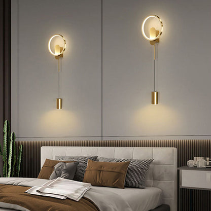 Luxury Wrought Iron Acrylic Cylinder LED Wall Sconce Lamp