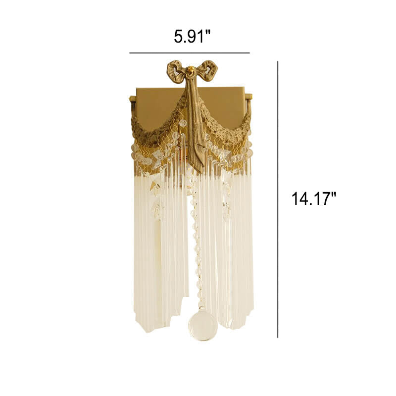 French Square Bow Tie Design 1-Light Wall Sconce Lamp