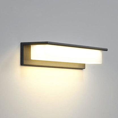 Solar Rectangular Aluminum PC Outdoor LED Wall Sconce Lamp