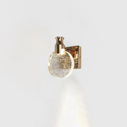 Scandinavian Crystal Round LED Wall Sconce Lamp