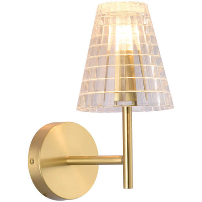 Luxury Round Textured Glass Copper 1-Light Wall Sconce Lamp