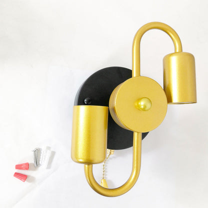 Industrial Iron Symmetrical 2-Light Wall Sconce Lamp