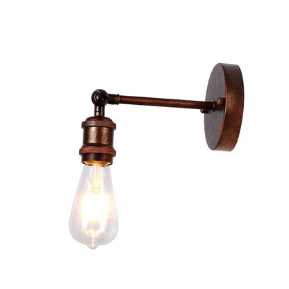 Contemporary Industrial Round Iron 1-Light Wall Sconce Lamp