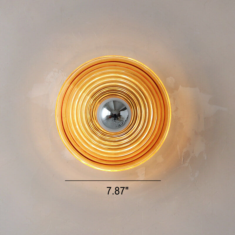 Water Transparent Glass Iron 1-Light Wall Sconce Lamp