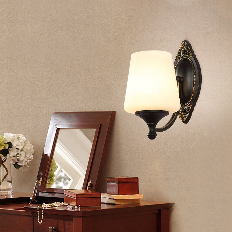 Scandinavian Cup Glass Hardware 1-Light Wall Sconce Lamp