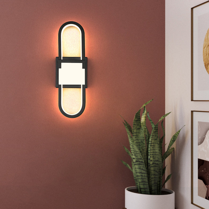 Oval Rectangle Iron Aluminum LED Wall Sconce Lamp
