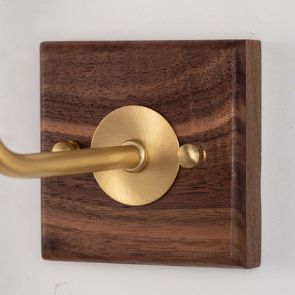 Traditional Square Walnut Copper 1-Light Wall Sconce Lamp