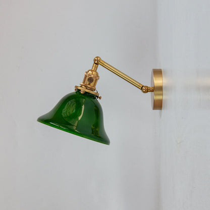 Traditional Round Glass Brass 1-Light Wall Sconce Lamp