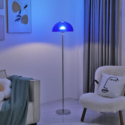 Nordic Vintage Acrylic Clear Dome 1-Light Standing Floor Lamp