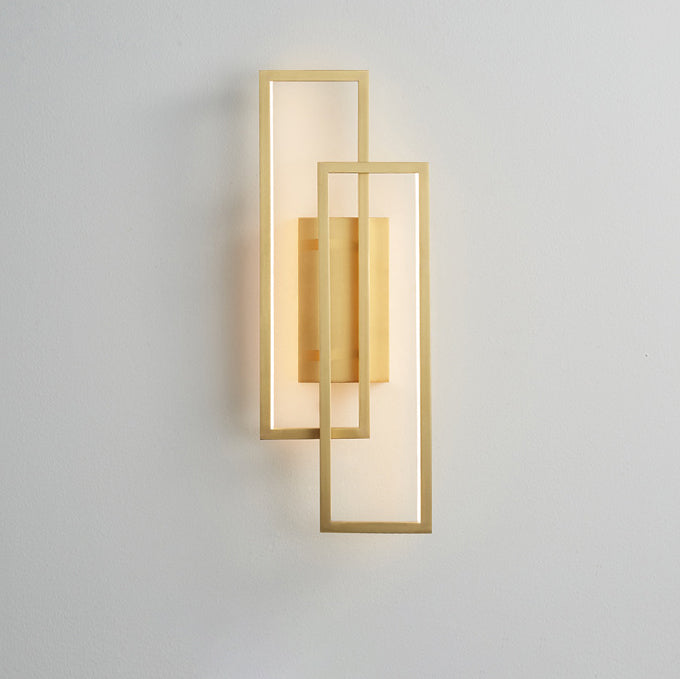 Mid-century Rectangular Geometric LED Wall Sconce Lamp