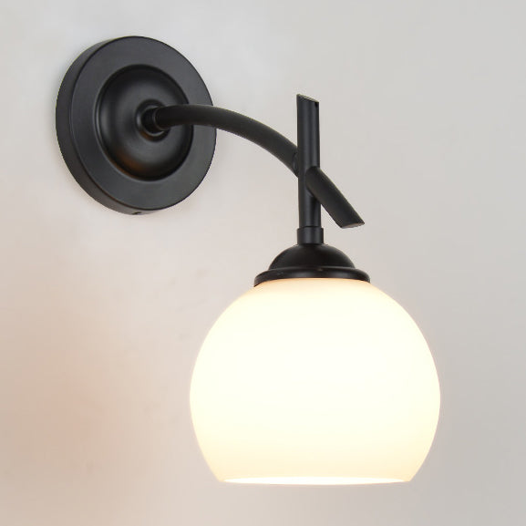 Simplicity Spherical Glass Shade 1-Light Wall Sconce Lamp