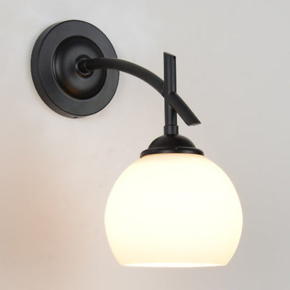 Simplicity Spherical Glass Shade 1-Light Wall Sconce Lamp