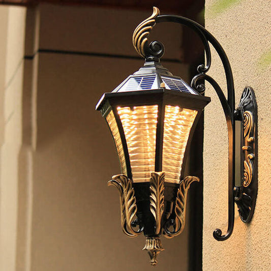 Solar Lantern Outdoor Waterproof Patio LED Wall Sconce Lamp