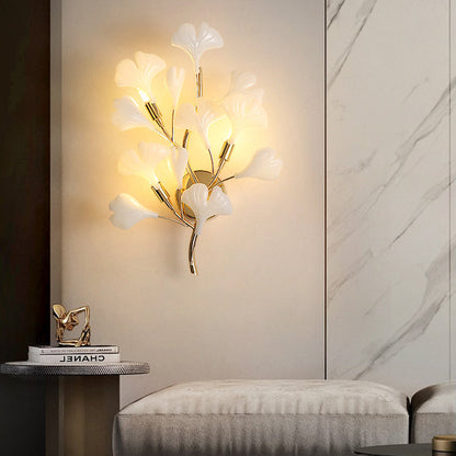 Ginkgo Iron Plastic Porcelain 2/3 Light Wall Sconce Lamp