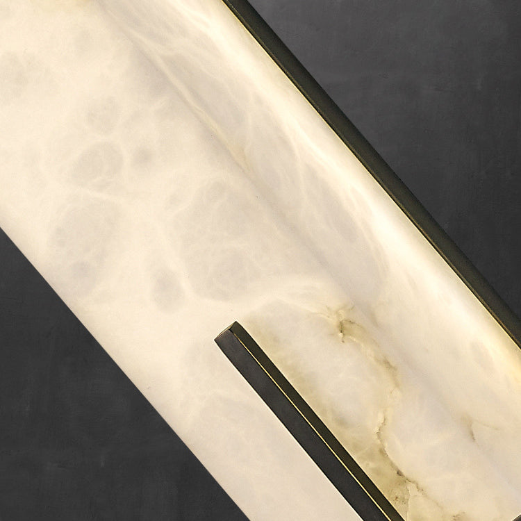 Luxury Full Copper Marble Rectangle LED Wall Sconce Lamp